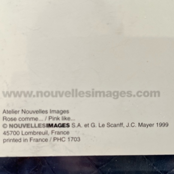 New Post Card -French with pictures and French words of pink items. - Picture 3 of 5